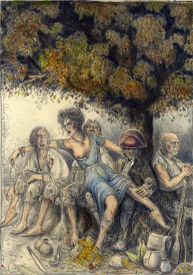 Die Wegelagerer (frei n. Goyas Capricho No. 11